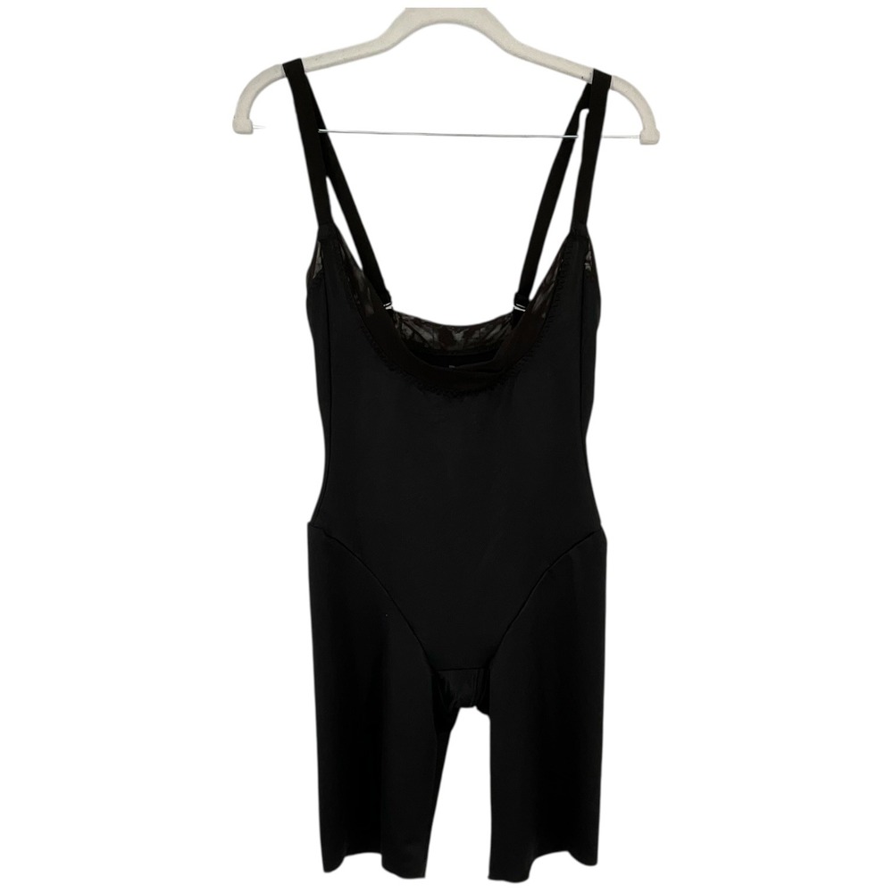 Maidenform Black Lace Trim Full Body Slip Bodysuit‎ Shaper S